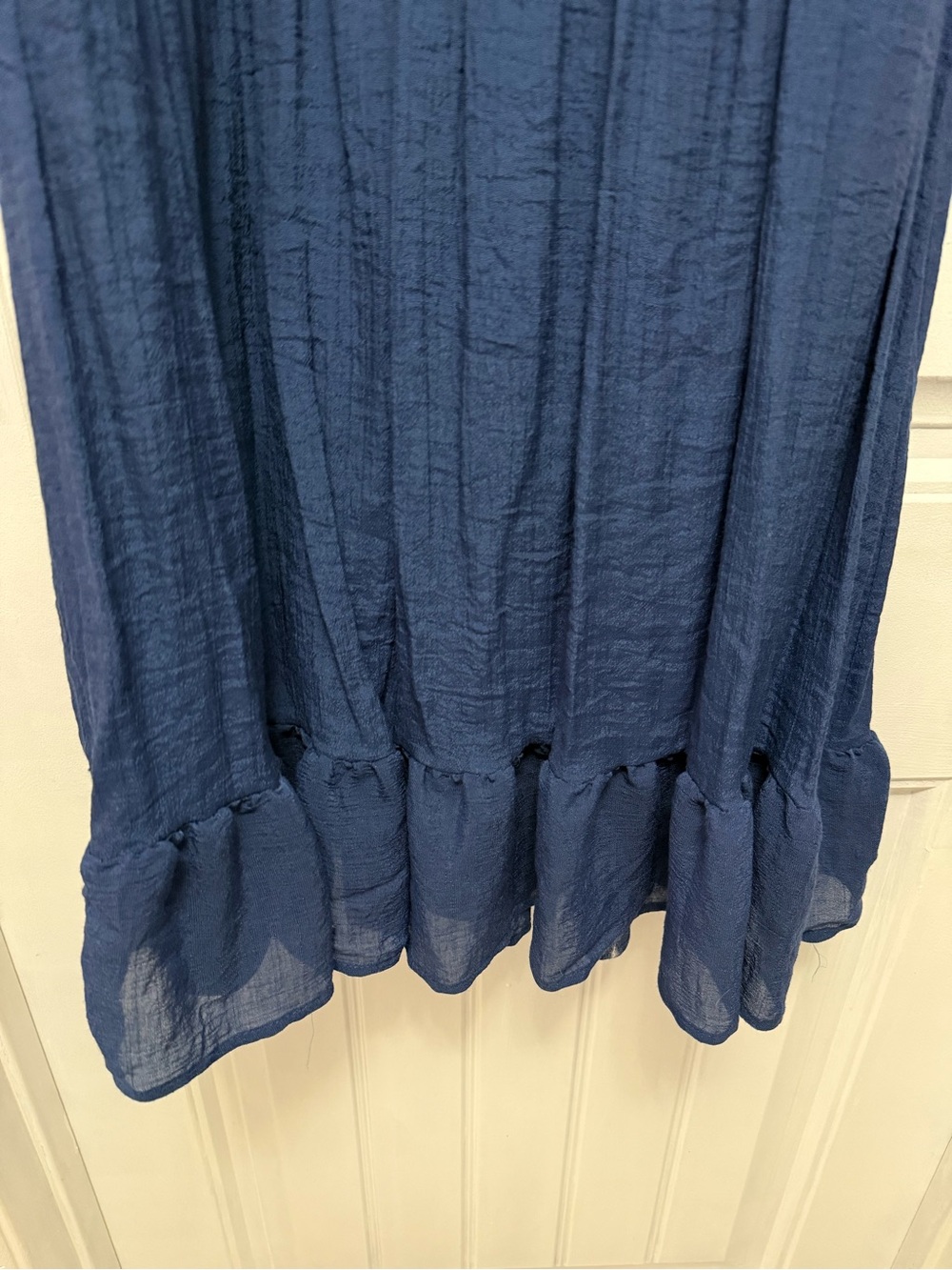 AUW Navy Blue Smocked Mini Dress - Picture 6 of 14